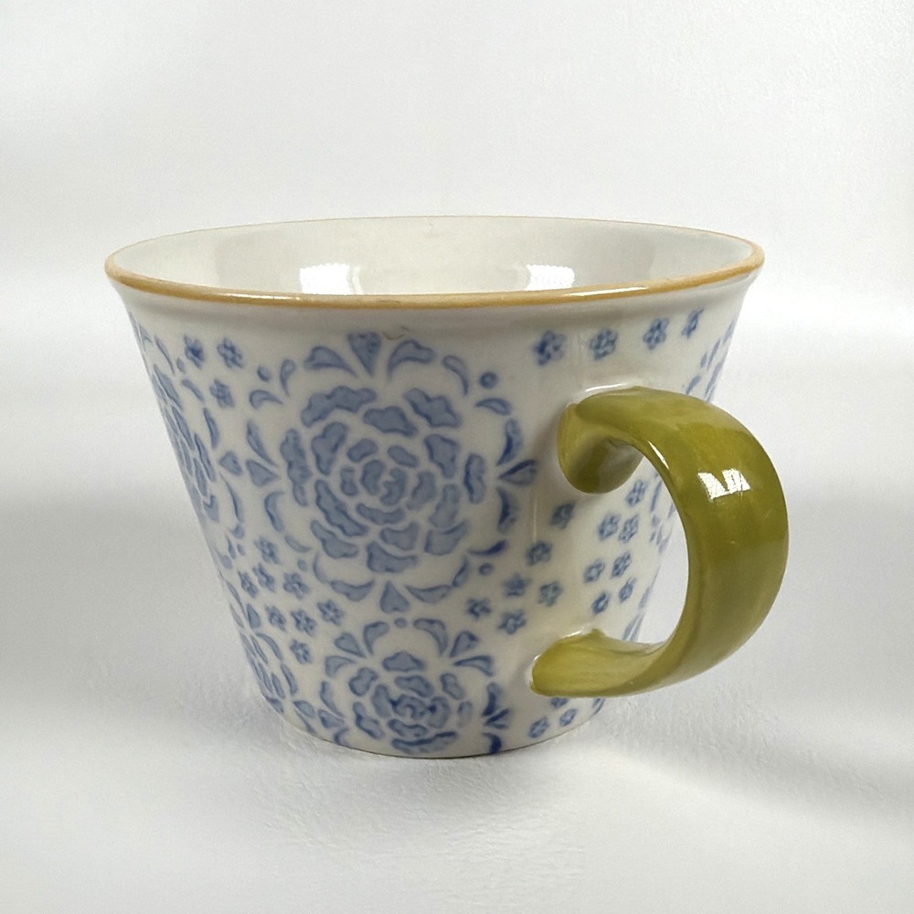 Pier 1 Imports Hand Painted Stoneware 1 Cup 8 Oz Measuring Cup Blue Floral - Picture 5 of 11